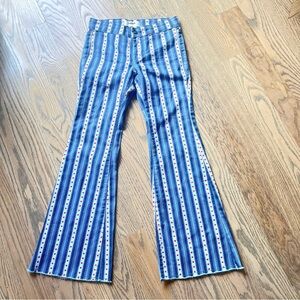 rock & roll denim bargain button striped girl flare jeans size 12
